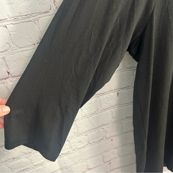 Tahari New My Perfect Shap V neck pima cotton top size 1X plus gothic chic - Picture 4 of 8